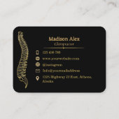 Black and Gold Chiropraktor Spine Therapeut Visitenkarte (Rückseite)