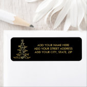 Black and Gold Christmas Tree Address Labels (Insitu)