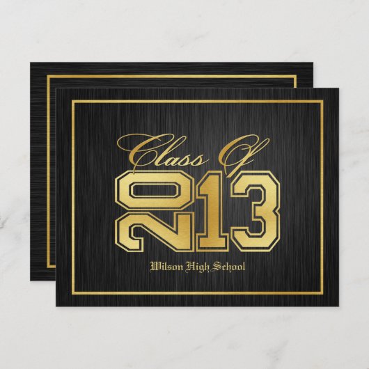 Black and Gold Class 2013 Einladung (Vorne/Hinten)