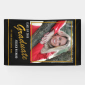 Black and Gold Class of 2021 Graduate Foto Banner (Horizontal)