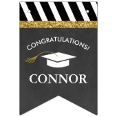 Black and Gold Class of 2023 Boys Foto Abschluss Wimpelkette (Zweite Fahne)