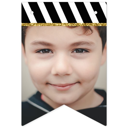 Black and Gold Class of 2023 Boys Foto Abschluss Wimpelkette (Erste Fahne)