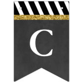 Black and Gold Class of 2023 Foto Abschluss Bunt Wimpelkette (Dritte Fahne)