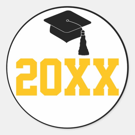Black and Gold Class of 2024 Graduation Party Runder Aufkleber (Vorderseite)