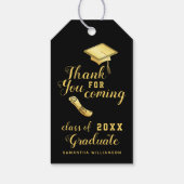 Black and Gold Class von 2025 Danke Abschluss Geschenkanhänger (Rückseite)