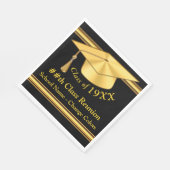 Black and Gold, Class Wiedersehen Napkins, 3 Größe Serviette (Ecke)