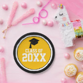 Black and Gold Class Year Graduation Party Pappteller (Party)