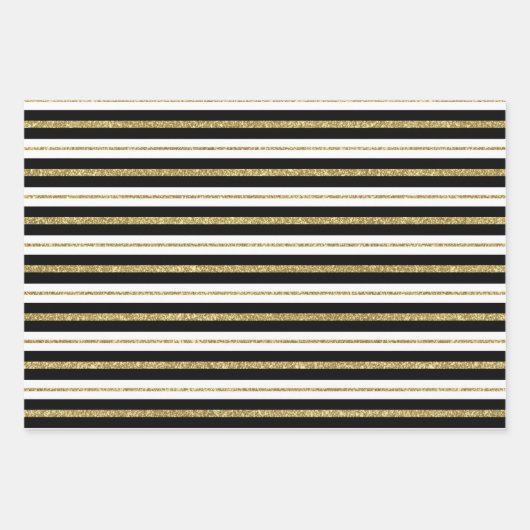 Black And Gold Classic  Geschenkpapier Set (Vorderseite)