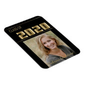 Black and Gold Classy Foto Abschluss -2020 Magnet (Rechte Seite)