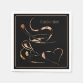 Black and Gold-Coffee-Liebe Serviette (Vorderseite)