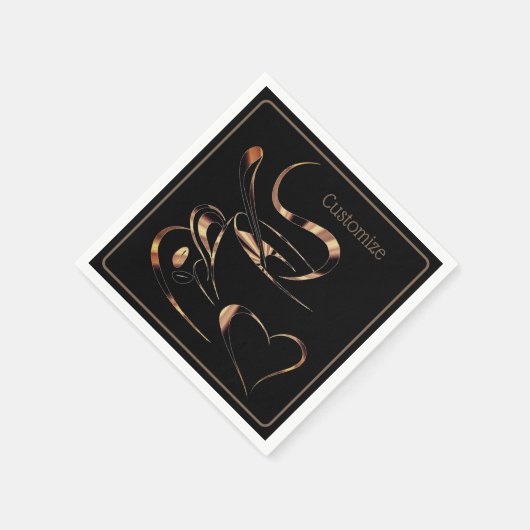 Black and Gold-Coffee-Liebe Serviette (Ecke)