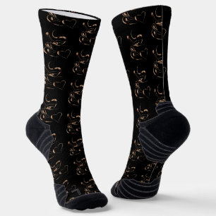 Black and Gold-Coffee-Liebe Socken
