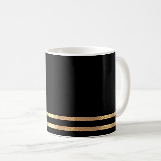 Black and Gold Coffee Tasse (VorderseiteRechts)