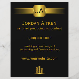 Black and Gold Coins 8,5" x 11" Accountant-Flyer Flyer