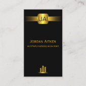 Black and Gold Coins Vertical CPA Accountant Visitenkarte (Vorderseite)