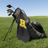 Black and Gold College Varsity Colors Golf Towel Golfhandtuch (Gras)