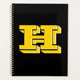 Black and Gold Collegiate Color Style Monogram Planer