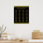 Black and Gold Confetti - 16 Seating Chart Poster (Küche)
