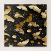 Black and Gold Confetti Butterfly Puzzle (Horizontal)