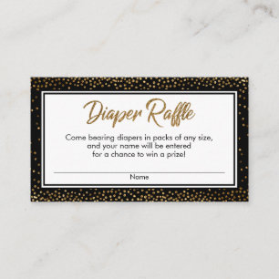 Black and Gold Confetti Diaper Raffelkarten Begleitkarte