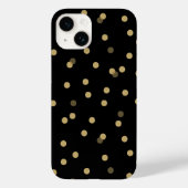 Black and Gold Confetti Dots Case-Mate iPhone Hülle (Rückseite)