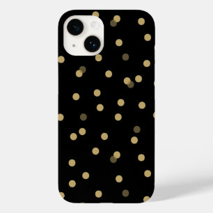 Black and Gold Confetti Dots Case-Mate iPhone 14 Hülle