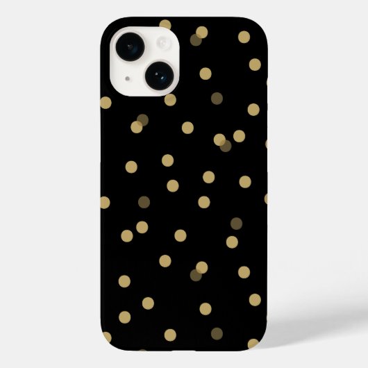 Black and Gold Confetti Dots Case-Mate iPhone Hülle (Rückseite)