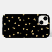 Black and Gold Confetti Dots Case-Mate iPhone Hülle (Rückseite (Horizontal))