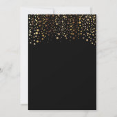 Black and Gold Confetti Dots Einladung (Rückseite)