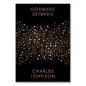 Black and Gold Confetti Dots | PLATZKARTEN Tischnummer (Vorderseite)