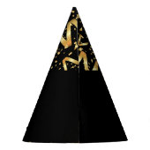 Black and Gold Confetti Party Hat Partyhütchen (Rückseite)