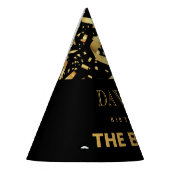 Black and Gold Confetti Party Hat Partyhütchen (Links)
