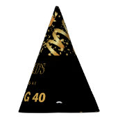 Black and Gold Confetti Party Hat Partyhütchen (Rechts)