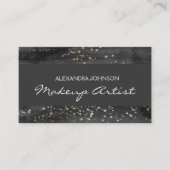 Black and Gold Confetti Stars Makeup Artist Visitenkarte (Vorderseite)