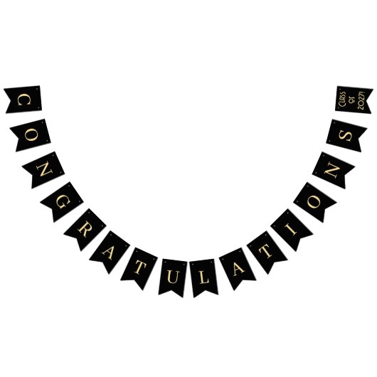 Black and Gold Congratulations Wimpelkette (Alle)