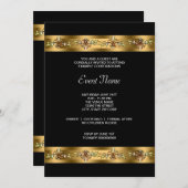 Black and Gold Corporate Party Event Einladung (Vorne/Hinten)