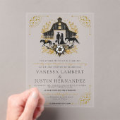 Black and Gold Country Wedding Acryleinladungen (Insitu (Handheld))