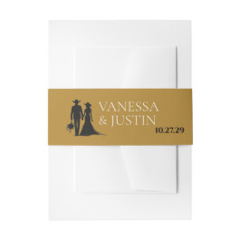 Black and Gold Country Wedding Einladungsbanderole