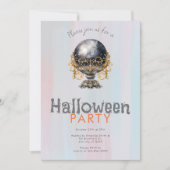 Black and Gold Crystal Ball Halloween-Party Einladung (Vorderseite)
