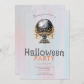 Black and Gold Crystal Ball Halloween-Party Einladung (Vorne/Hinten)