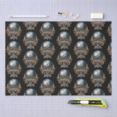 Black and Gold Crystal Ball Pattern Halloween Seidenpapier (Handwerk)