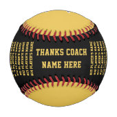 Black and Gold, Custom, Baseball Coach Geschenkide (Rückseite)