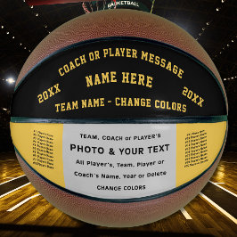 Black and Gold Custom Basketball Ball for Coaches