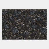 Black and Gold Dahlias Floral Geschenkpapier Set (Vorderseite 2)