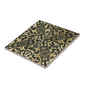 Black and Gold Damask Fliese (Seite)
