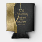 Black and Gold Damask - Hochzeitstag Dosenkühler (Vorderseite)