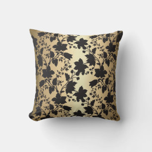 Black and Gold Damask Kissen