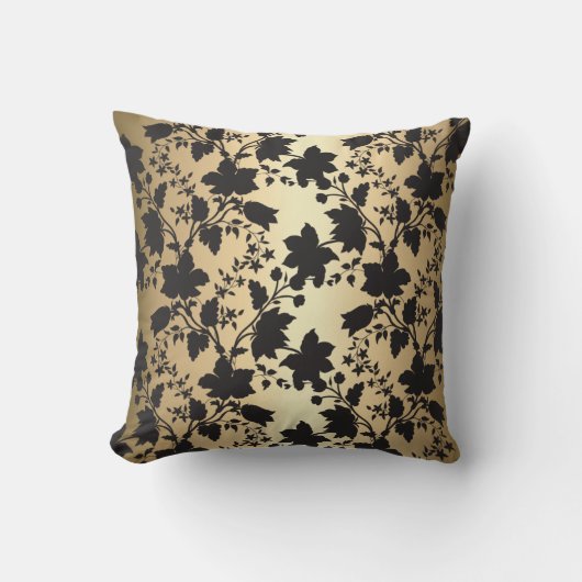 Black and Gold Damask Kissen (Vorderseite)