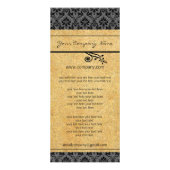 Black and Gold Damask Rack Card Werbekarte (Hinten)