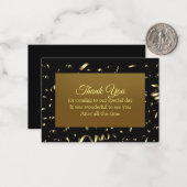 Black and Gold Dankeskarten Mitteilungskarte (Vorderseite/Rückseite Beispiel)